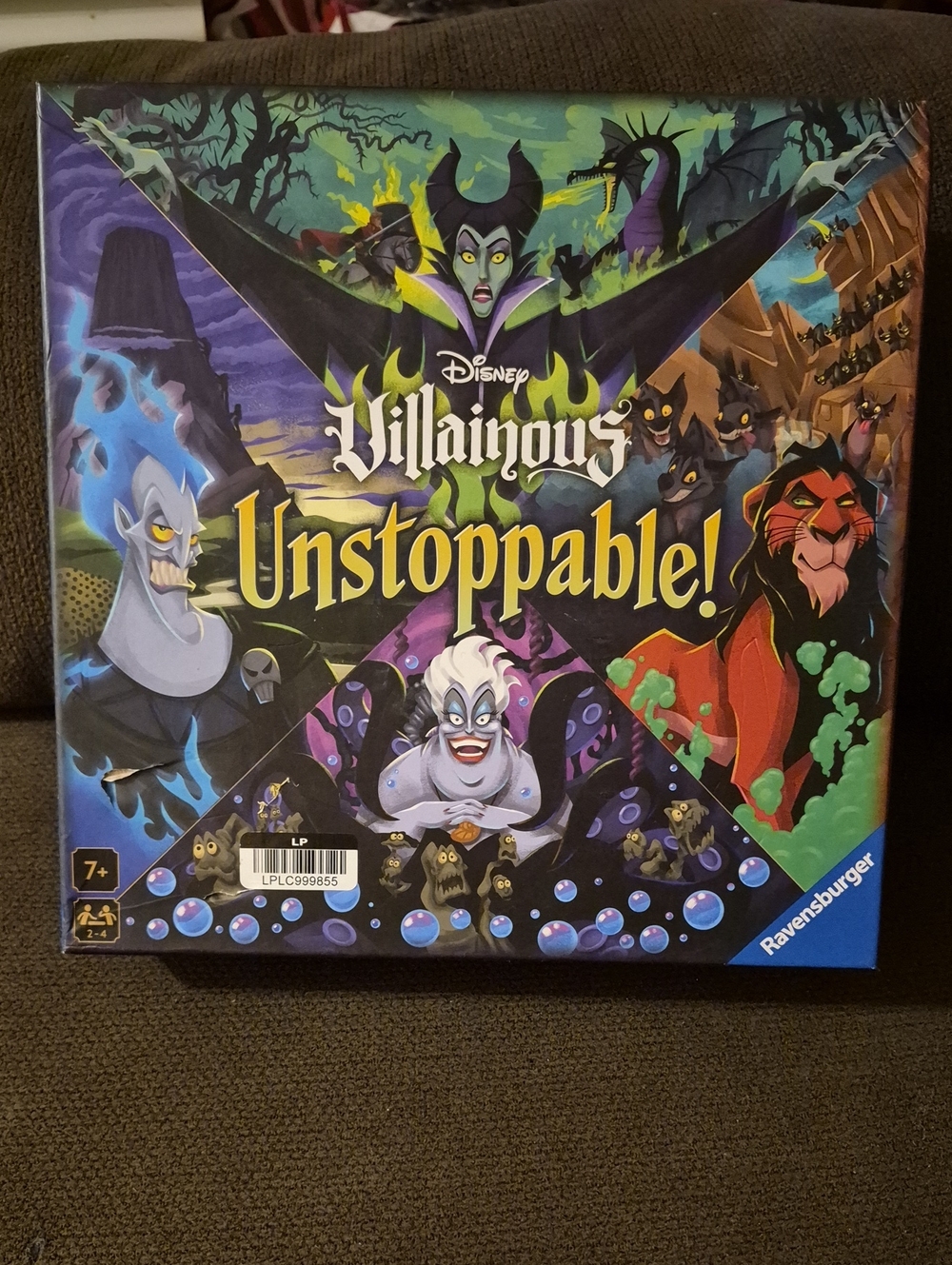 Disney Villainous Unstoppable! Board Game - Go Purple, Green, Red, Blue Artwork